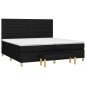 vidaXL Cama box spring con colchón tela negro 200x200 cm vidaXL Cama box spring con colchón tela negro 200x200 cm