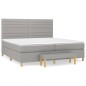 vidaXL Cama box spring con colchón tela gris claro 200x200 cm vidaXL Cama box spring con colchón tela gris claro 200x200 cm