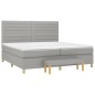 vidaXL Cama box spring con colchón tela gris claro 200x200 cm vidaXL Cama box spring con colchón tela gris claro 200x200 cm