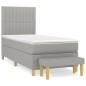 vidaXL Cama box spring con colchón tela gris claro 90x190 cm vidaXL Cama box spring con colchón tela gris claro 90x190 cm