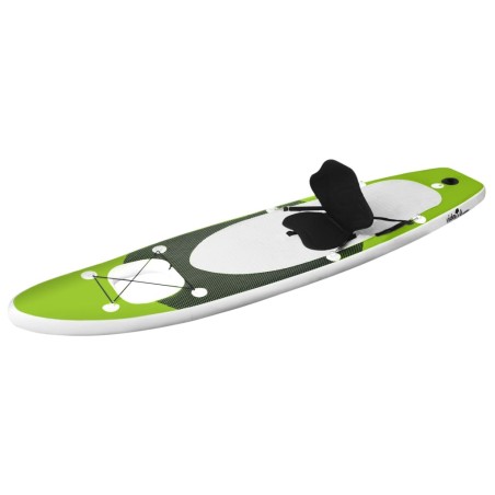 vidaXL Set de tabla de paddle surf hinchable verde 300x76x10 cm
