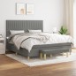 vidaXL Cama box spring con colchón tela gris oscuro 160x200 cm vidaXL Cama box spring con colchón tela gris oscuro 160x200 cm