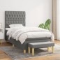 vidaXL Cama box spring con colchón tela gris oscuro 90x200 cm vidaXL Cama box spring con colchón tela gris oscuro 90x200 cm