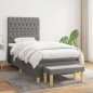 vidaXL Cama box spring con colchón tela gris oscuro 90x190 cm vidaXL Cama box spring con colchón tela gris oscuro 90x190 cm