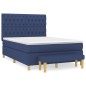vidaXL Cama box spring con colchón tela azul 140x200 cm vidaXL Cama box spring con colchón tela azul 140x200 cm