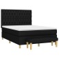 vidaXL Cama box spring con colchón tela negro 140x190 cm vidaXL Cama box spring con colchón tela negro 140x190 cm