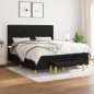 vidaXL Cama box spring con colchón tela negro 180x200 cm vidaXL Cama box spring con colchón tela negro 180x200 cm