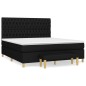vidaXL Cama box spring con colchón tela negro 180x200 cm vidaXL Cama box spring con colchón tela negro 180x200 cm