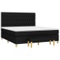 vidaXL Cama box spring con colchón tela negro 180x200 cm vidaXL Cama box spring con colchón tela negro 180x200 cm