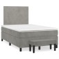 vidaXL Cama box spring con colchón terciopelo gris claro 120x200 cm vidaXL Cama box spring con colchón terciopelo gris claro 120x200 cm