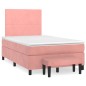 vidaXL Cama box spring con colchón terciopelo rosa 120x200 cm vidaXL Cama box spring con colchón terciopelo rosa 120x200 cm