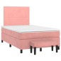 vidaXL Cama box spring con colchón terciopelo rosa 120x200 cm vidaXL Cama box spring con colchón terciopelo rosa 120x200 cm
