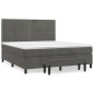 vidaXL Cama box spring con colchón terciopelo gris oscuro 180x200 cm vidaXL Cama box spring con colchón terciopelo gris oscuro 180x200 cm