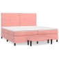 vidaXL Cama box spring con colchón terciopelo rosa 200x200 cm