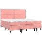 vidaXL Cama box spring con colchón terciopelo rosa 200x200 cm