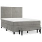 vidaXL Cama box spring con colchón terciopelo gris claro 140x200 cm