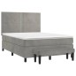 vidaXL Cama box spring con colchón terciopelo gris claro 140x200 cm