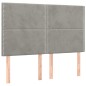 vidaXL Cama box spring con colchón terciopelo gris claro 140x200 cm