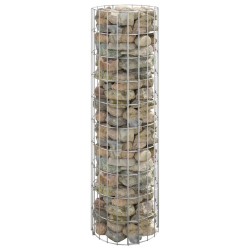 vidaXL Poste circular de gaviones acero galvanizado Ø30x100 cm