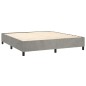 vidaXL Cama box spring con colchón terciopelo gris claro 180x200 cm vidaXL Cama box spring con colchón terciopelo gris claro 180x200 cm