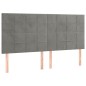 vidaXL Cama box spring con colchón terciopelo gris claro 180x200 cm vidaXL Cama box spring con colchón terciopelo gris claro 180x200 cm