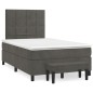 vidaXL Cama box spring con colchón terciopelo gris oscuro 120x200 cm