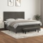 vidaXL Cama box spring con colchón terciopelo gris oscuro 160x200 cm vidaXL Cama box spring con colchón terciopelo gris oscuro 160x200 cm