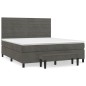 vidaXL Cama box spring con colchón terciopelo gris oscuro 160x200 cm vidaXL Cama box spring con colchón terciopelo gris oscuro 160x200 cm