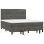 vidaXL Cama box spring con colchón terciopelo gris oscuro 160x200 cm vidaXL Cama box spring con colchón terciopelo gris oscuro 160x200 cm