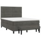 vidaXL Cama box spring con colchón terciopelo gris oscuro 140x200 cm vidaXL Cama box spring con colchón terciopelo gris oscuro 140x200 cm