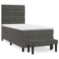 vidaXL Cama box spring con colchón terciopelo gris oscuro 80x200 cm vidaXL Cama box spring con colchón terciopelo gris oscuro 80x200 cm