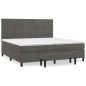 vidaXL Cama box spring con colchón terciopelo gris oscuro 200x200 cm vidaXL Cama box spring con colchón terciopelo gris oscuro 200x200 cm