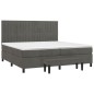 vidaXL Cama box spring con colchón terciopelo gris oscuro 200x200 cm vidaXL Cama box spring con colchón terciopelo gris oscuro 200x200 cm