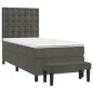 vidaXL Cama box spring con colchón terciopelo gris oscuro 100x200 cm vidaXL Cama box spring con colchón terciopelo gris oscuro 100x200 cm