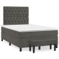 vidaXL Cama box spring con colchón terciopelo gris oscuro 120x200 cm vidaXL Cama box spring con colchón terciopelo gris oscuro 120x200 cm