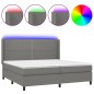 vidaXL Cama box spring colchón y luces LED tela gris claro 200x200 cm