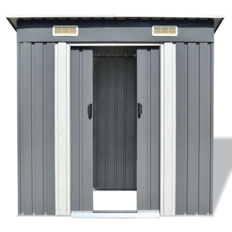 vidaXL Caseta de jardín de metal gris
