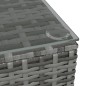 vidaXL Mesita de centro jardín ratán sintético vidrio gris 60x60x30 cm vidaXL Mesita de centro jardín ratán sintético vidrio gris 60x60x30 cm