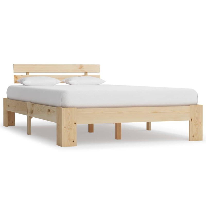 vidaXL Estructura de cama de madera maciza de pino 140x200 cm vidaXL Estructura de cama de madera maciza de pino 140x200 cm