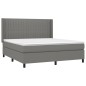 vidaXL Cama box spring colchón y luces LED tela gris oscuro 180x200 cm vidaXL Cama box spring colchón y luces LED tela gris oscuro 180x200 cm