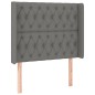 vidaXL Cama box spring colchón y luces LED tela gris oscuro 90x200 cm vidaXL Cama box spring colchón y luces LED tela gris oscuro 90x200 cm
