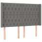 vidaXL Cama box spring colchón y luces LED tela gris oscuro 160x200 cm vidaXL Cama box spring colchón y luces LED tela gris oscuro 160x200 cm