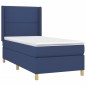 vidaXL Cama box spring colchón y luces LED tela azul 90x200 cm vidaXL Cama box spring colchón y luces LED tela azul 90x200 cm