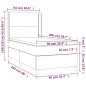 vidaXL Cama box spring colchón y luces LED tela azul 90x200 cm vidaXL Cama box spring colchón y luces LED tela azul 90x200 cm