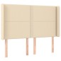 vidaXL Cama box spring colchón y luces LED tela crema 140x200 cm