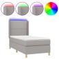vidaXL Cama box spring colchón y luces LED tela gris claro 100x200 cm vidaXL Cama box spring colchón y luces LED tela gris claro 100x200 cm