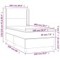 vidaXL Cama box spring colchón y luces LED tela gris claro 100x200 cm vidaXL Cama box spring colchón y luces LED tela gris claro 100x200 cm