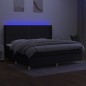 vidaXL Cama box spring colchón y luces LED tela negro 200x200 cm
