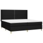 vidaXL Cama box spring colchón y luces LED tela negro 200x200 cm