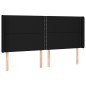 vidaXL Cama box spring colchón y luces LED tela negro 200x200 cm